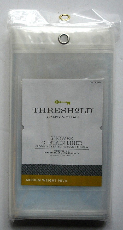 Store threshold shower curtain